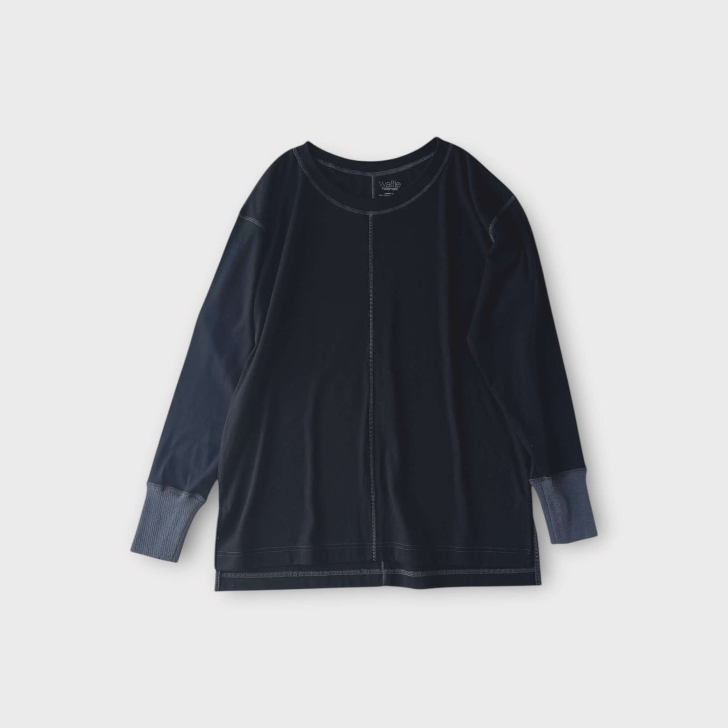 カラーステッチ長袖プルオーバー waffle haramaki ワッフルハラマキ