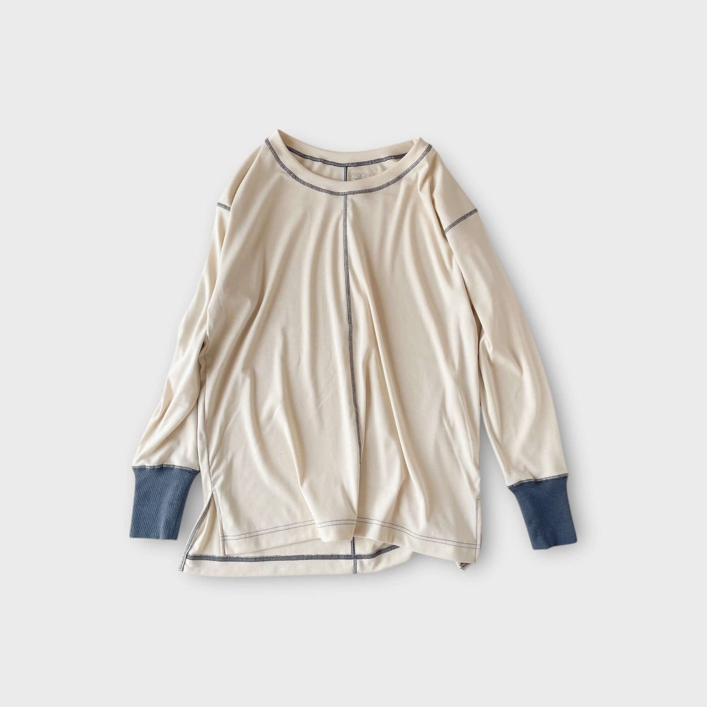 カラーステッチ長袖プルオーバー waffle haramaki ワッフルハラマキ