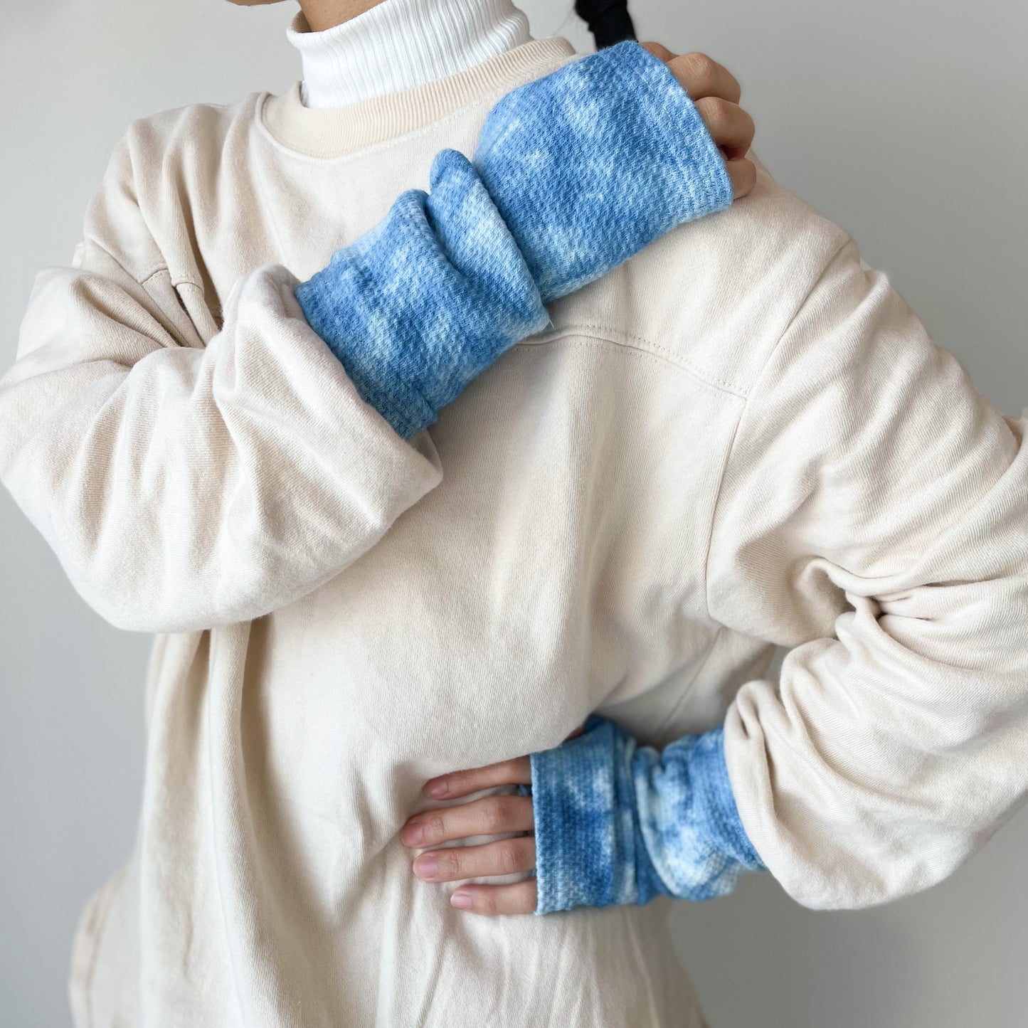 あまべ藍 ワッフルハンドウォーマー waffle haramaki ワッフルハラマキ