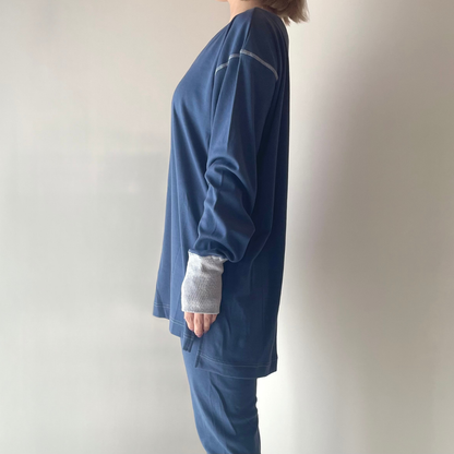 カラーステッチ長袖プルオーバー