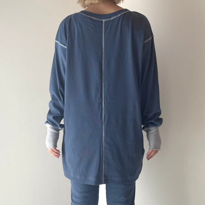 カラーステッチ長袖プルオーバー