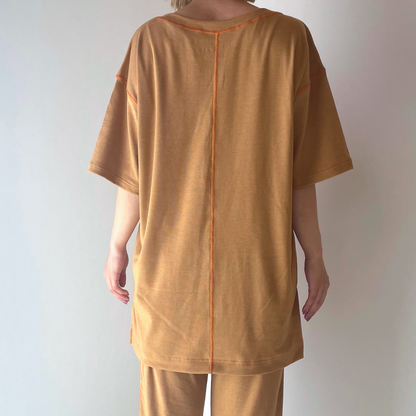 カラーステッチ半袖プルオーバー
