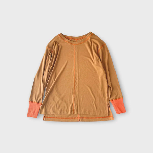 カラーステッチ長袖プルオーバー waffle haramaki ワッフルハラマキ